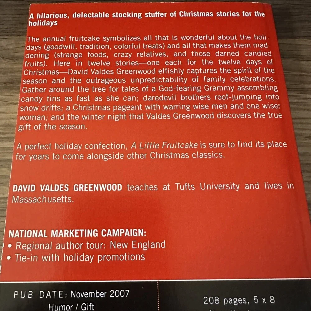 A Little Fruitcake A Childhood in Holidays David V Greenwood Advance Copy SIGNED